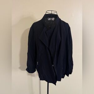 Chicos Drape Front Jacket in Black Size 3=XL
